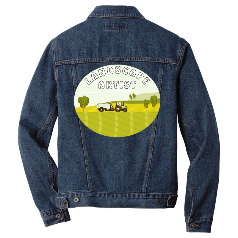 Landscape Tractor Landscape Artist Retro Men Denim Jacket | Artistshot