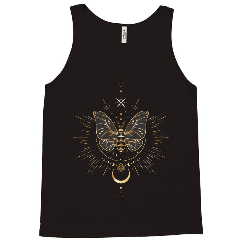 Mystical Sacred Geometry Butterfly Moon And Stars Ornament Vintage Tank Top | Artistshot