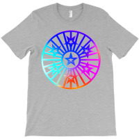 Neon Geometric Glyph Mandala Sigil Rune Sign Seal Cool Blue And Violet T-shirt | Artistshot