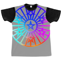 Neon Geometric Glyph Mandala Sigil Rune Sign Seal Cool Blue And Violet Graphic T-shirt | Artistshot