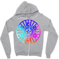 Neon Geometric Glyph Mandala Sigil Rune Sign Seal Cool Blue And Violet Zipper Hoodie | Artistshot