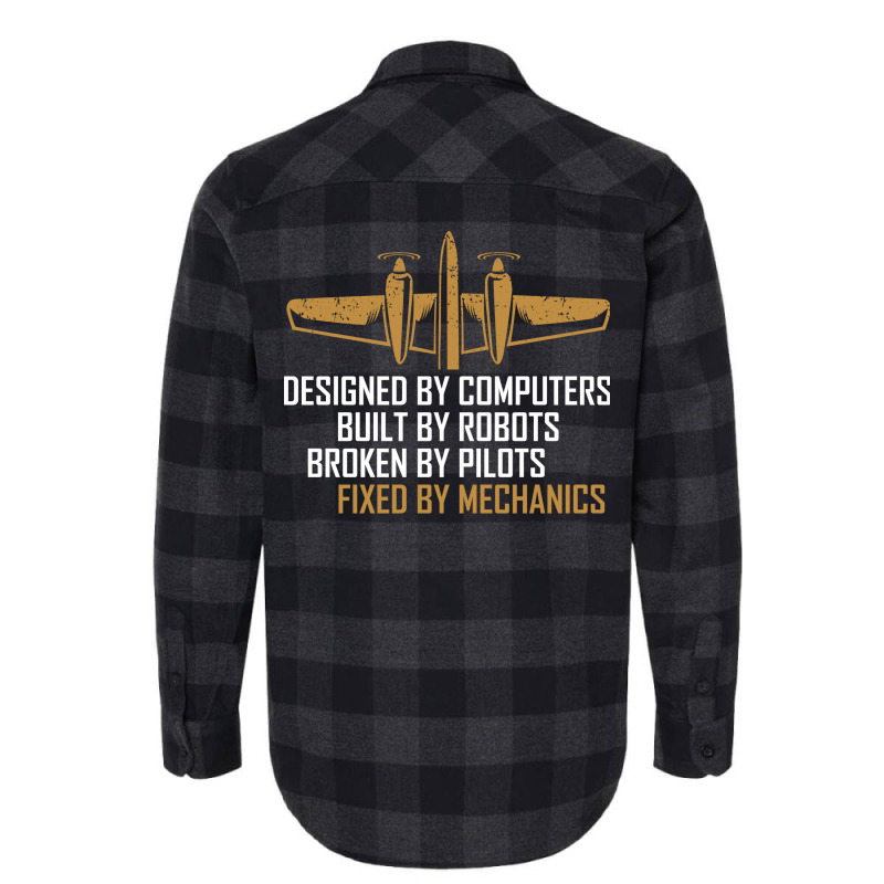 Aircraft Maintenance Technician Airplane Mechanic Retro Flannel Shirt by kirrilklohv | Artistshot