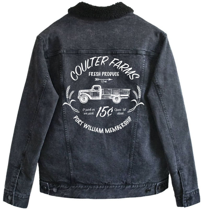 Port William Farm Back Design Funny Unisex Sherpa-lined Denim Jacket | Artistshot