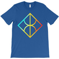 Neon Geometric Glyph Mandala Sigil Rune Sign Seal Cyan Red And Yellow T-shirt | Artistshot