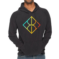 Neon Geometric Glyph Mandala Sigil Rune Sign Seal Cyan Red And Yellow Vintage Hoodie | Artistshot