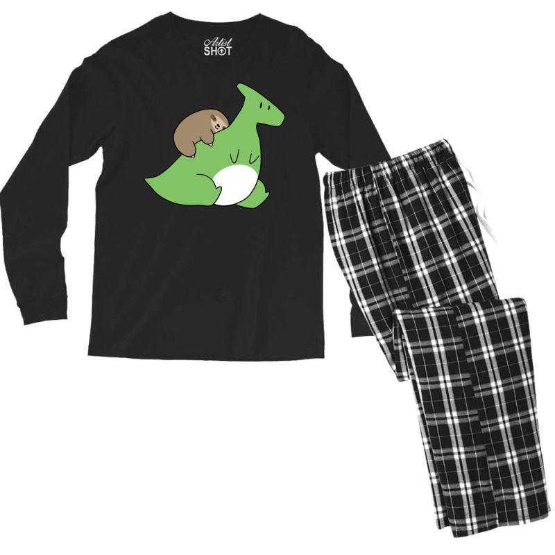 Sloth And Hadrosaurus Men's Long Sleeve Pajama Set | Artistshot