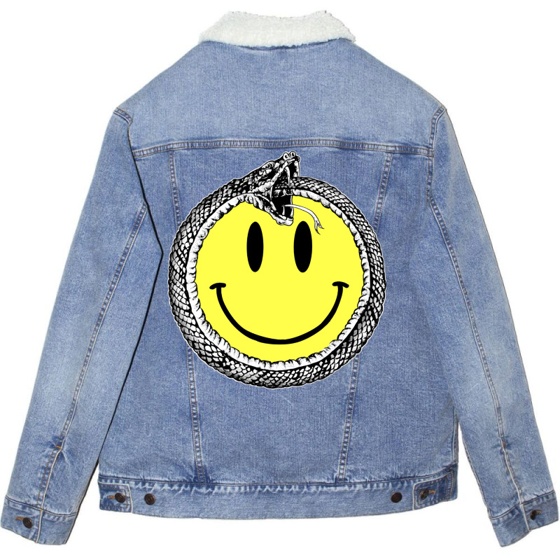 Smile Snake Summer Unisex Sherpa-lined Denim Jacket | Artistshot