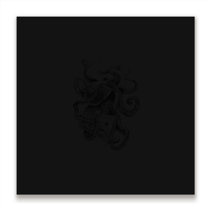 Kraken With Analog Synthesizer 1 Metal Print Square | Artistshot