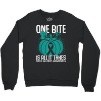 One Bite Is All It Takes Food Allergy Awareness Crewneck Sweatshirt | Artistshot