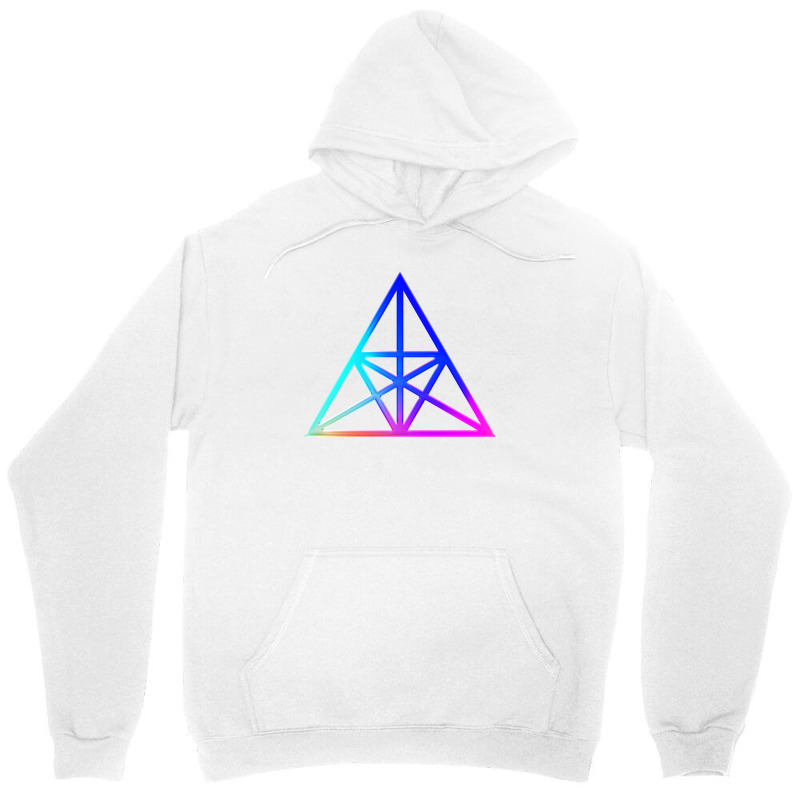 Neon Geometric Glyph Mandala Sigil Rune Sign Seal Cool Blue And Violet Unisex Hoodie by meaneyantichy | Artistshot