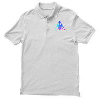 Neon Geometric Glyph Mandala Sigil Rune Sign Seal Cool Blue And Violet Men's Polo Shirt | Artistshot