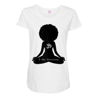 Womens I Am Vibration Curly Hair Self Care Self Care Om Wellness T Shi Maternity Scoop Neck T-shirt | Artistshot