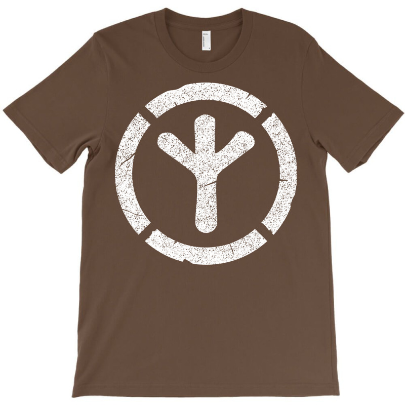 Print On Back Old Stencil Algiz Rune In Circle Love T-Shirt by meaneyantichy | Artistshot