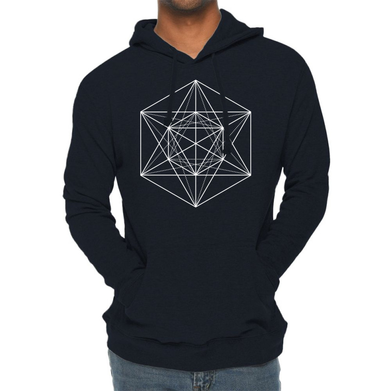 White Minimalist Geometric Glyph Mandala Sigil Rune Boy Stars Lightweight Hoodie by meaneyantichy | Artistshot