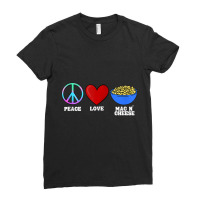 Peace Love And Mac N' Cheese Cute Foodie Comfort Food Ladies Fitted T-shirt | Artistshot