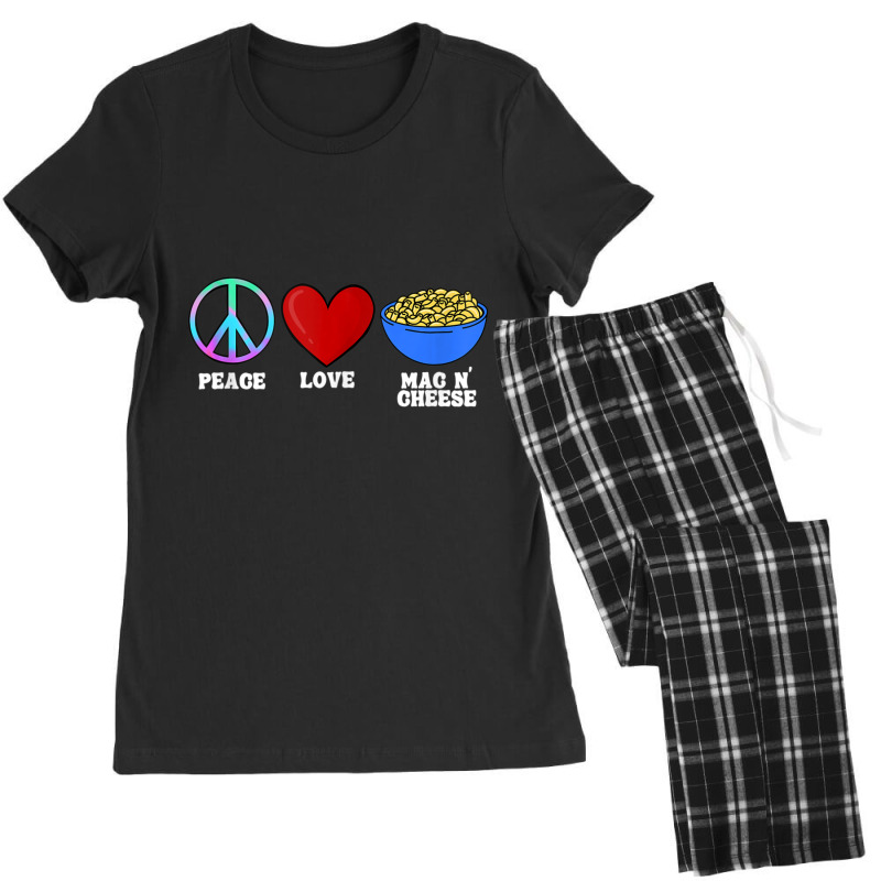 Peace Love And Mac N' Cheese Cute Foodie Comfort Food Women's Pajamas Set by thanhtran | Artistshot