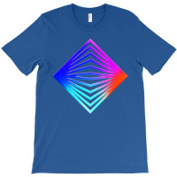 Neon Geometric Glyph Mandala Sigil Rune Sign Seal Cool Blue And Violet T-shirt | Artistshot