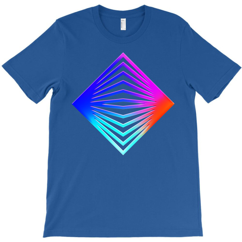 Neon Geometric Glyph Mandala Sigil Rune Sign Seal Cool Blue And Violet T-Shirt by irildarnen | Artistshot