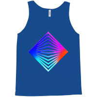 Neon Geometric Glyph Mandala Sigil Rune Sign Seal Cool Blue And Violet Tank Top | Artistshot