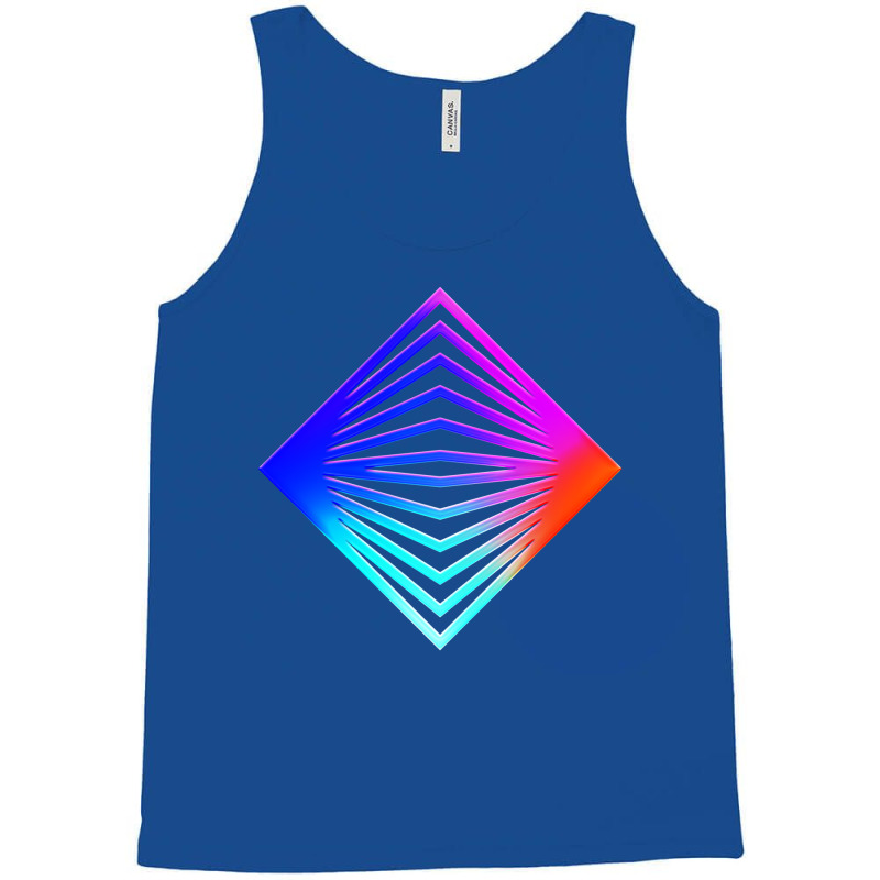 Neon Geometric Glyph Mandala Sigil Rune Sign Seal Cool Blue And Violet Tank Top by irildarnen | Artistshot