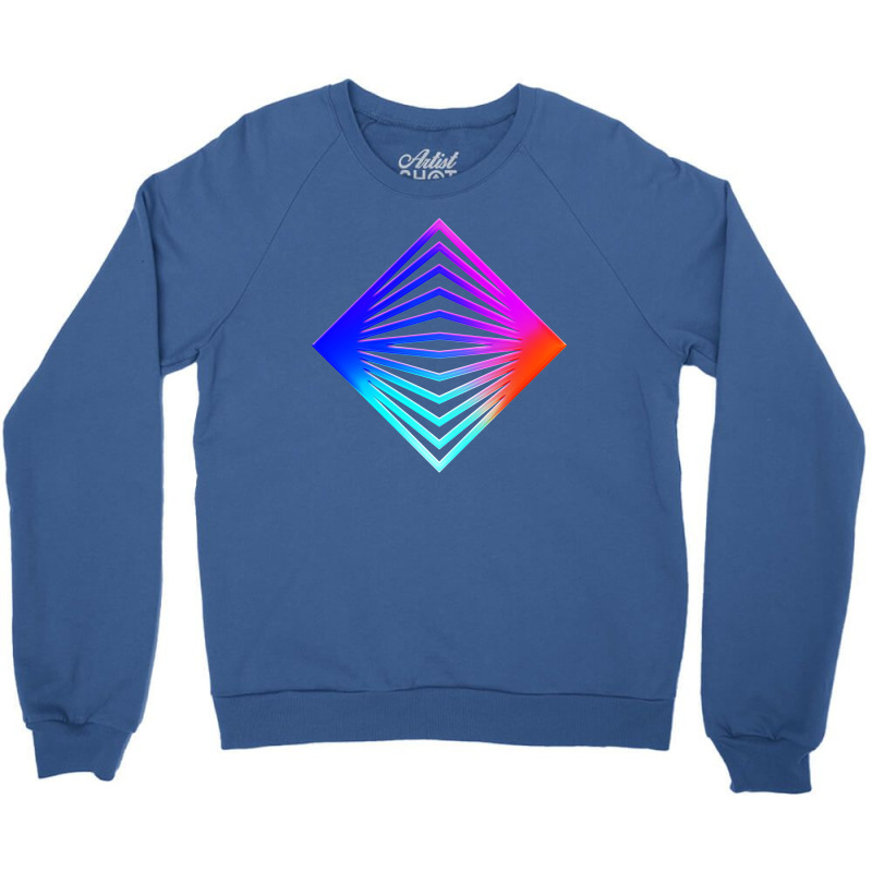 Neon Geometric Glyph Mandala Sigil Rune Sign Seal Cool Blue And Violet Crewneck Sweatshirt by irildarnen | Artistshot