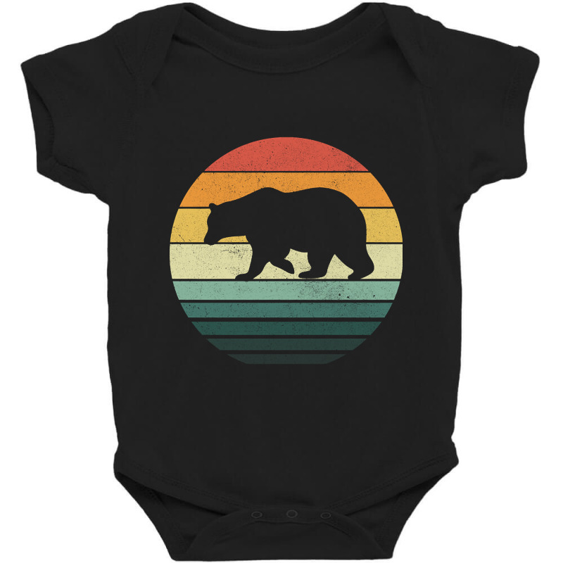 Trending Bear Sunset Retro Vintage 70s Funny Animal Wildlife Camping N Baby Bodysuit | Artistshot