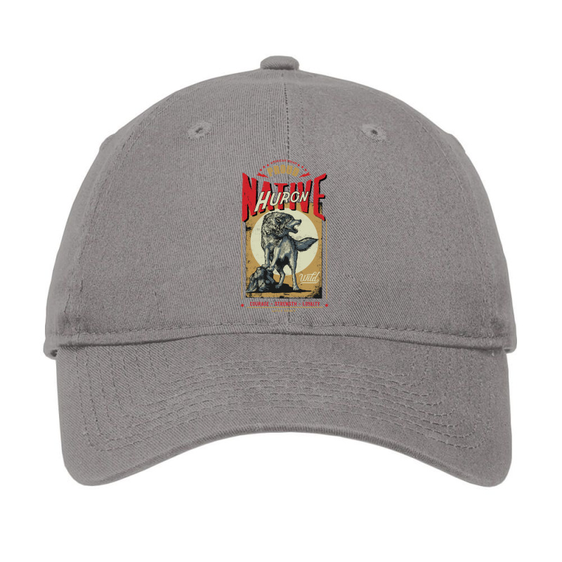 Huron Native American Indian Born Wolf Spirit Retro Music Adjustable Cap by rwihakhozav | Artistshot