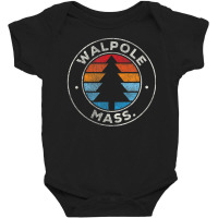 Hot Trend Walpole Massachusetts Ma Vintage Retro 70s Baby Bodysuit | Artistshot