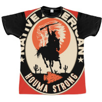 Houma Tribe Native American Indian Strong Warrior Retro  Yellow Graphic T-shirt | Artistshot