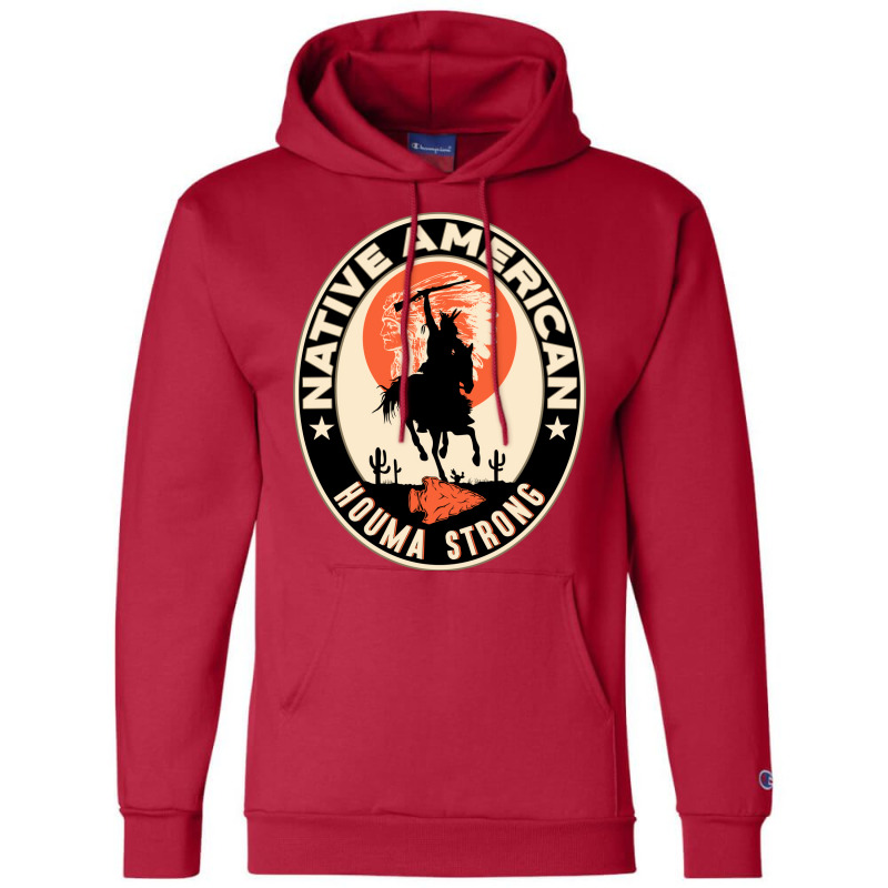 Houma Tribe Native American Indian Strong Warrior Retro  Yellow Champion Hoodie | Artistshot