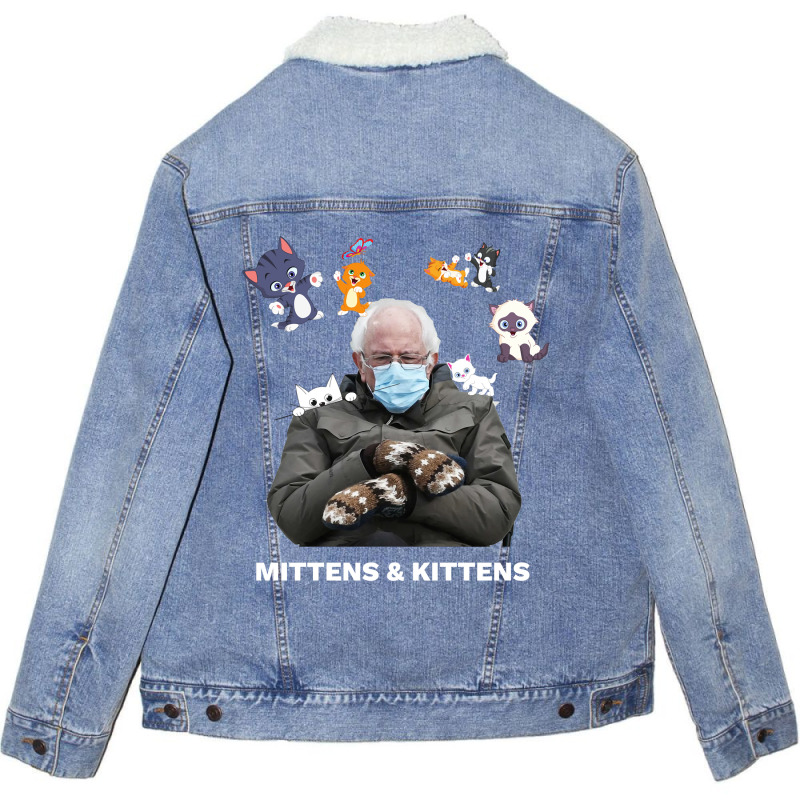 Bernie Sanders Mittens Inauguration Meme Kittens Unisex Sherpa-Lined Denim Jacket by DonnaSchennum1234 | Artistshot