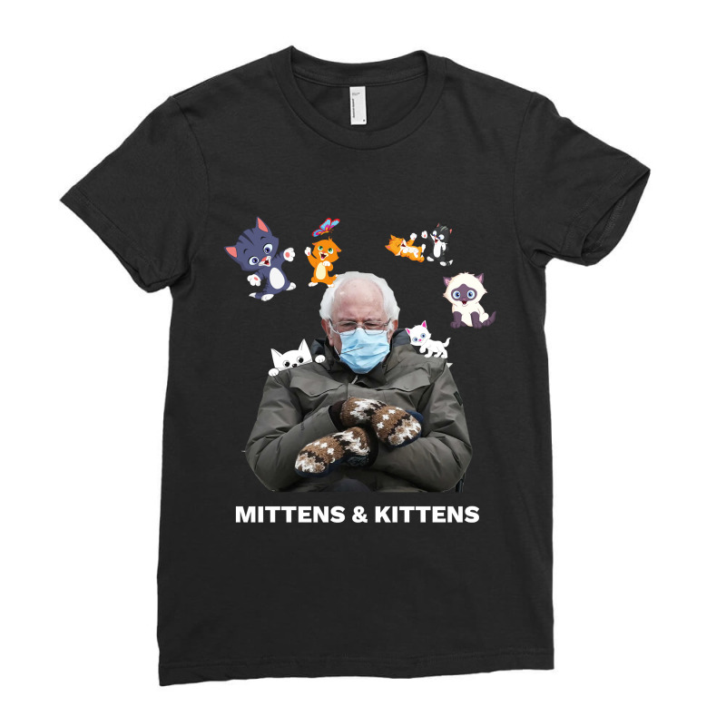 Bernie Sanders Mittens Inauguration Meme Kittens Ladies Fitted T-Shirt by DonnaSchennum1234 | Artistshot