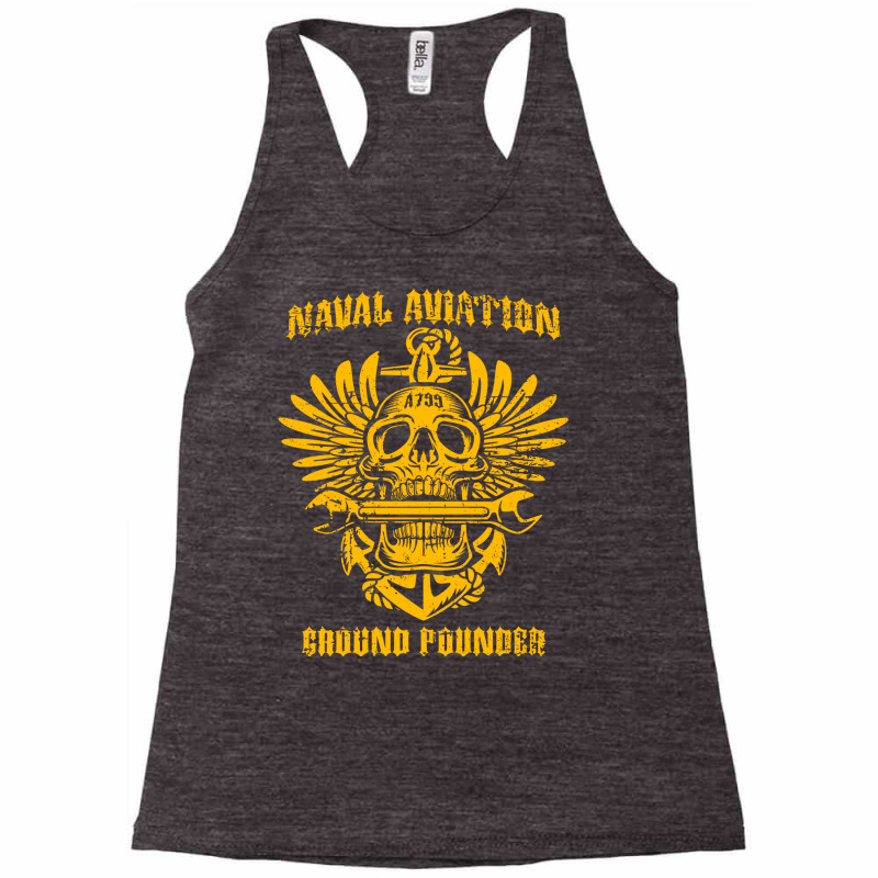 Naval Aviation Ground Pounder Vintage Skull Wings And Wrench Cool Racerback Tank by nyforskiccaj | Artistshot