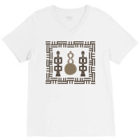 African Tribal Art Patterns Green V-neck Tee | Artistshot