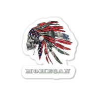 Mohegan Native American Indian Flag Money Headress Green Sticker | Artistshot