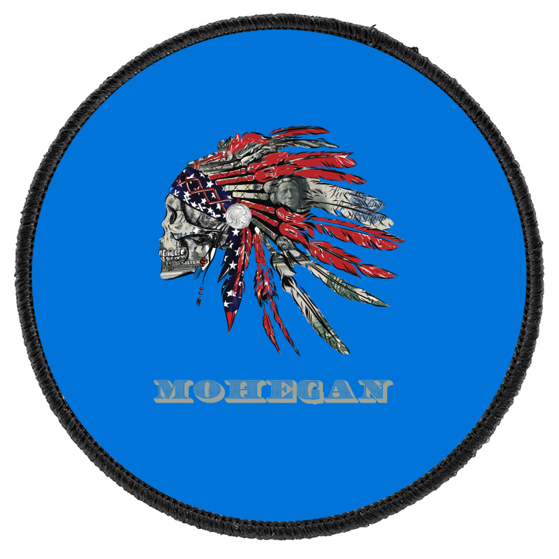 Mohegan Native American Indian Flag Money Headress Green Round Patch | Artistshot