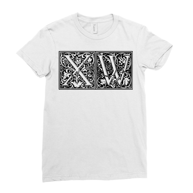 Xw   Initials X W Name Surname Onomastics Onomatology T Shirt Ladies Fitted T-Shirt by kamrynshut8 | Artistshot