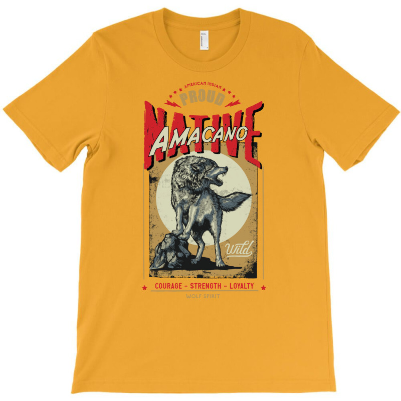 Amacano Native American Indian Born Wolf Spirit Retro Retro T-shirt | Artistshot