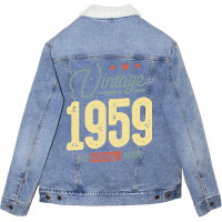 Trending Vintage Born In 1959 - 63rd Birthday Retro Classic Unisex Sherpa-lined Denim Jacket | Artistshot