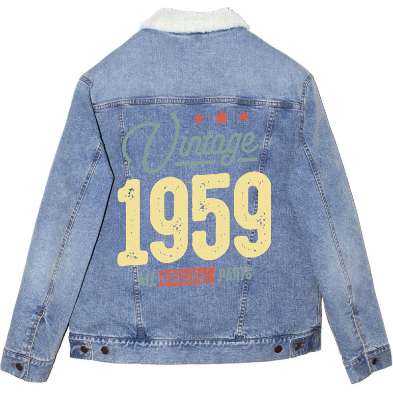 Trending Vintage Born In 1959 - 63rd Birthday Retro Classic Unisex Sherpa-Lined Denim Jacket by Jerhogen528 | Artistshot