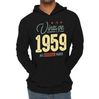 Trending Vintage Born In 1959 - 63rd Birthday Retro Classic Lightweight Hoodie | Artistshot