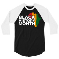 Black History Month Map Vintage 3/4 Sleeve Shirt | Artistshot