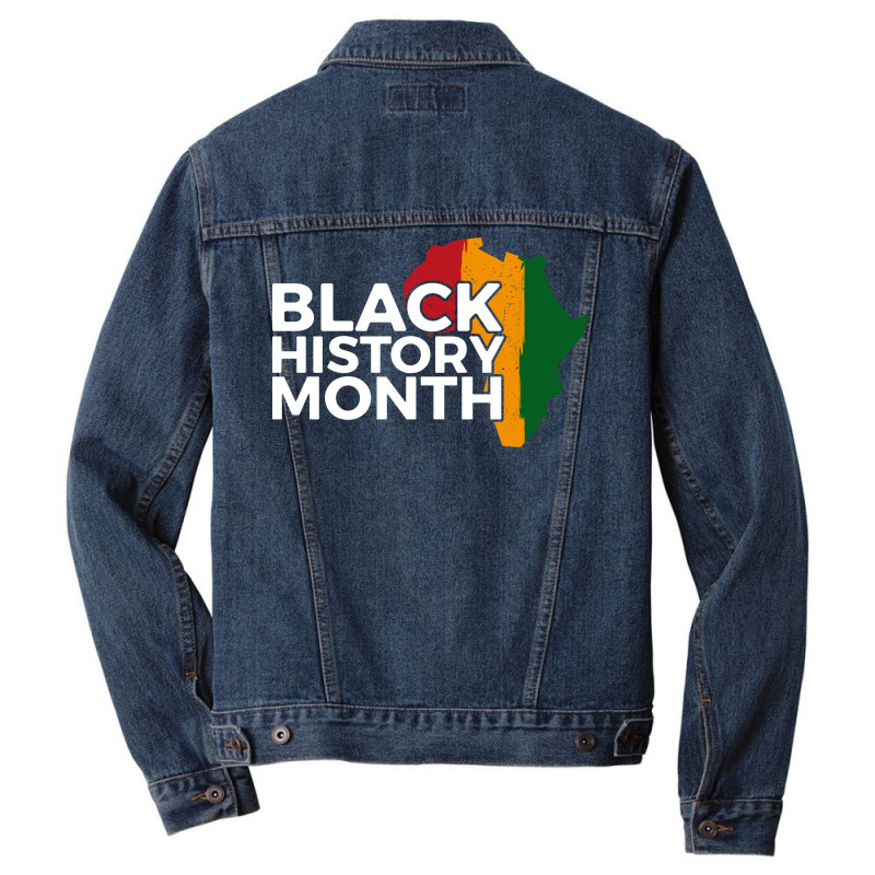 Black History Month Map Vintage Men Denim Jacket | Artistshot