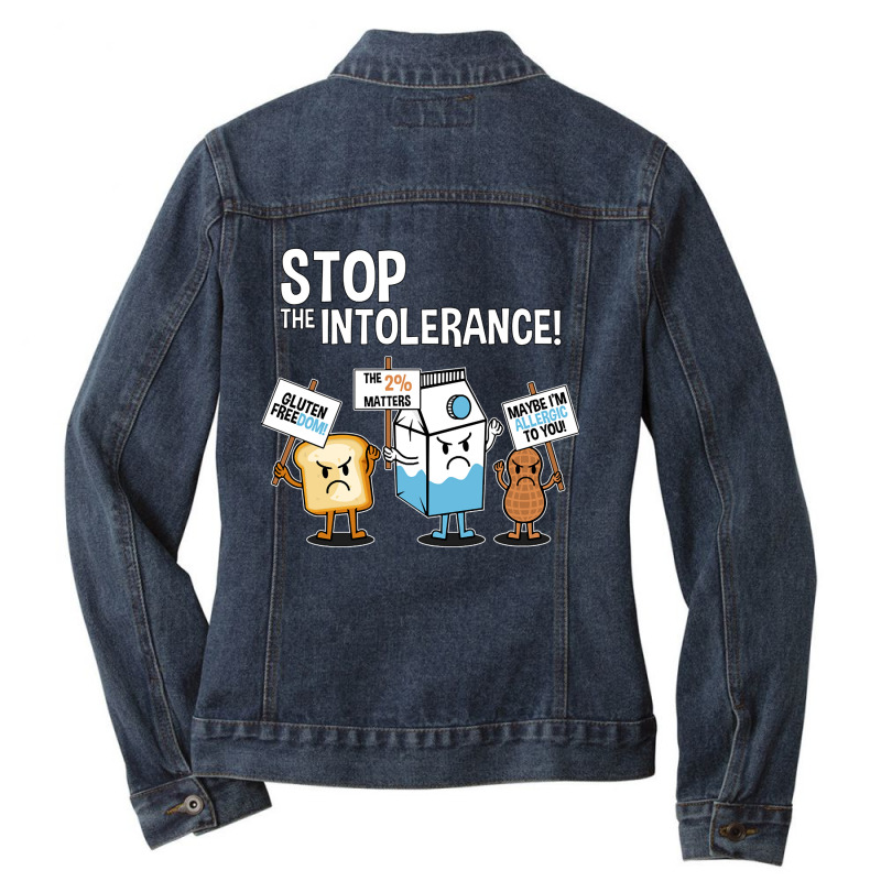 Trending Food Allergies Are A Real Pain So Stop The Intolerance Ladies Denim Jacket by michealyoungerlk01 | Artistshot