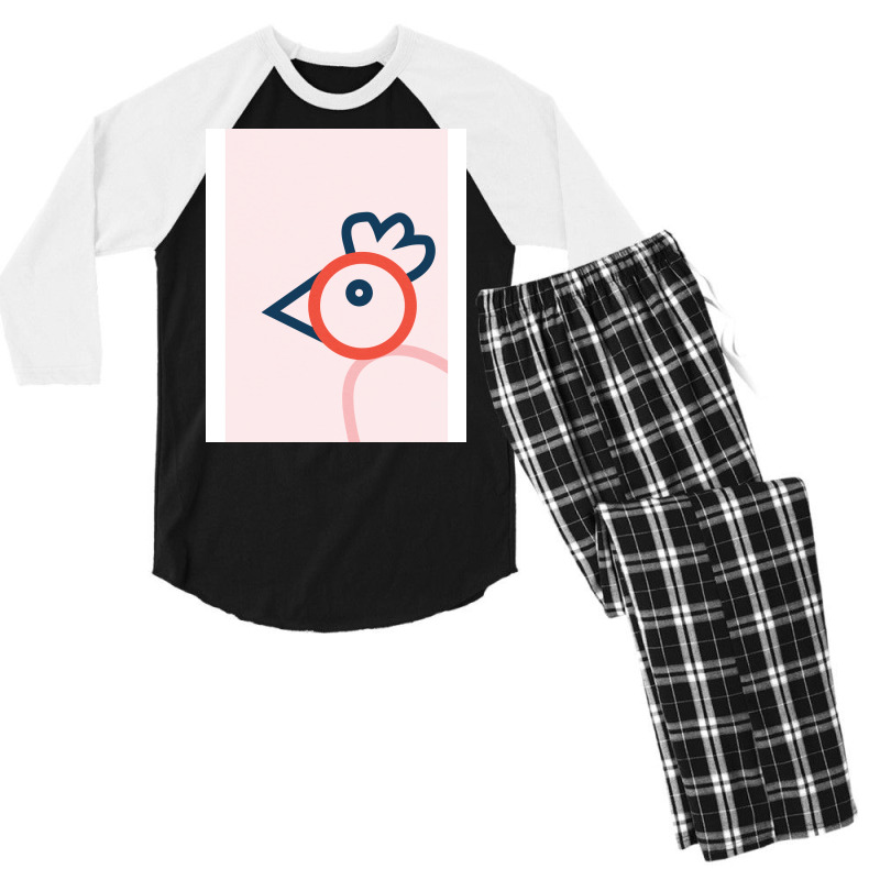 Chicken Minimal Nursery Decor Trending Men's 3/4 Sleeve Pajama Set by leontenusian | Artistshot