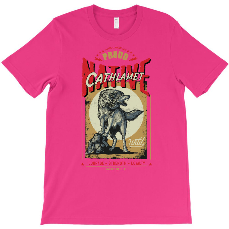 Cathlamet Native American Indian Born Wolf Spirit Retro Summer T-shirt | Artistshot