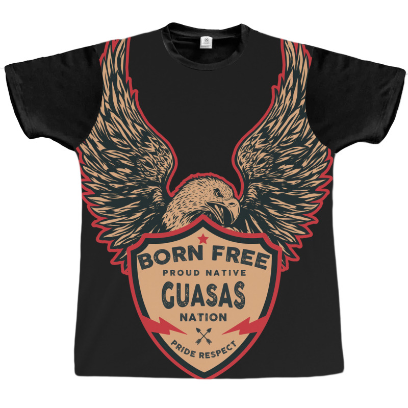 Guasas Native American Indian Born Freedom Eagle 70s Graphic T-shirt | Artistshot