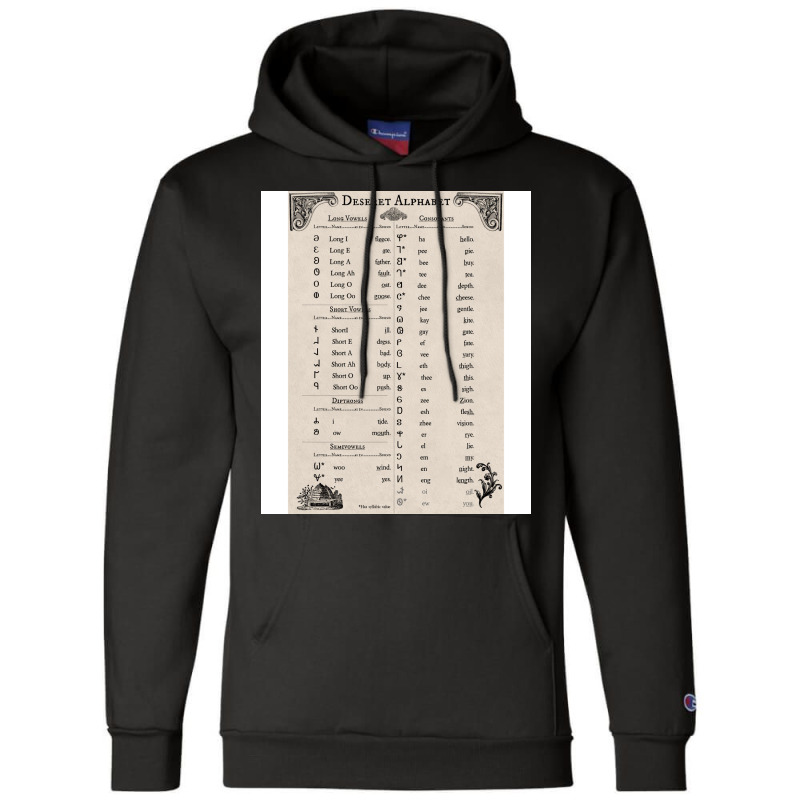 Deseret Alphabet Vintage Champion Hoodie | Artistshot