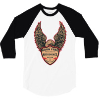 Hackensack Native American Indian Born Freedom Eagle Quote 3/4 Sleeve Shirt | Artistshot