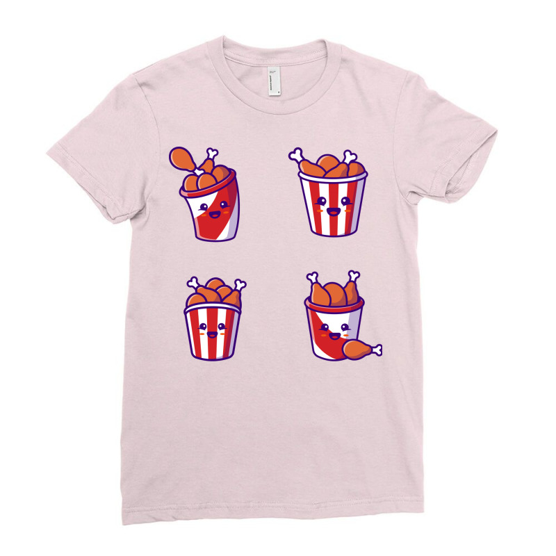 Cute Bucket Fried Chicken Collection Cool Ladies Fitted T-Shirt by appaihgjecio | Artistshot